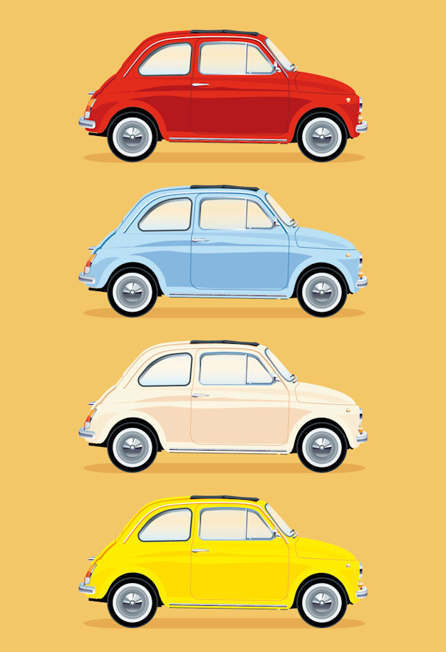 4 Fiat 500 Classic Iconic Car