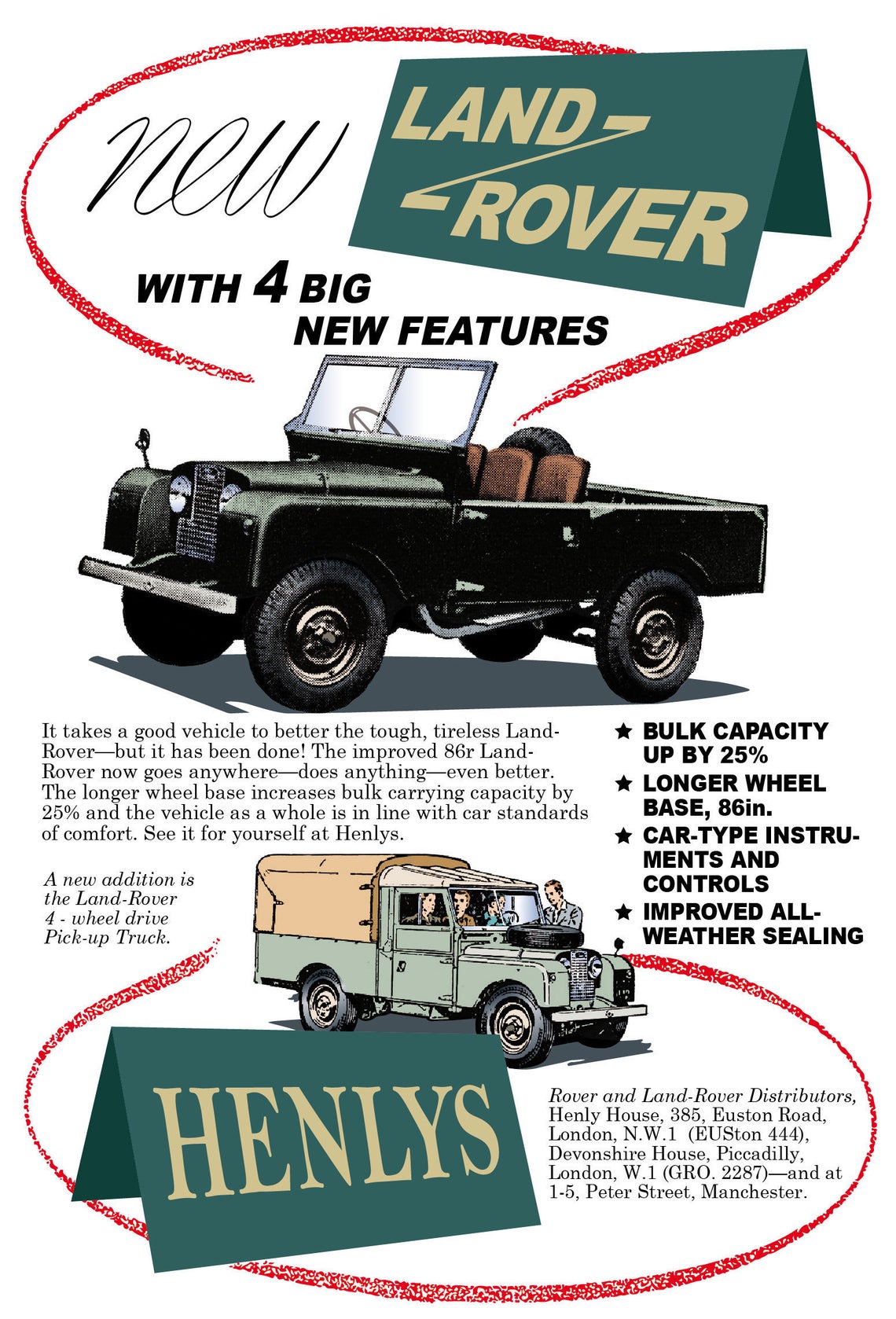 1954 Land Rover Pick-up 4 x 4 Motoring Advert